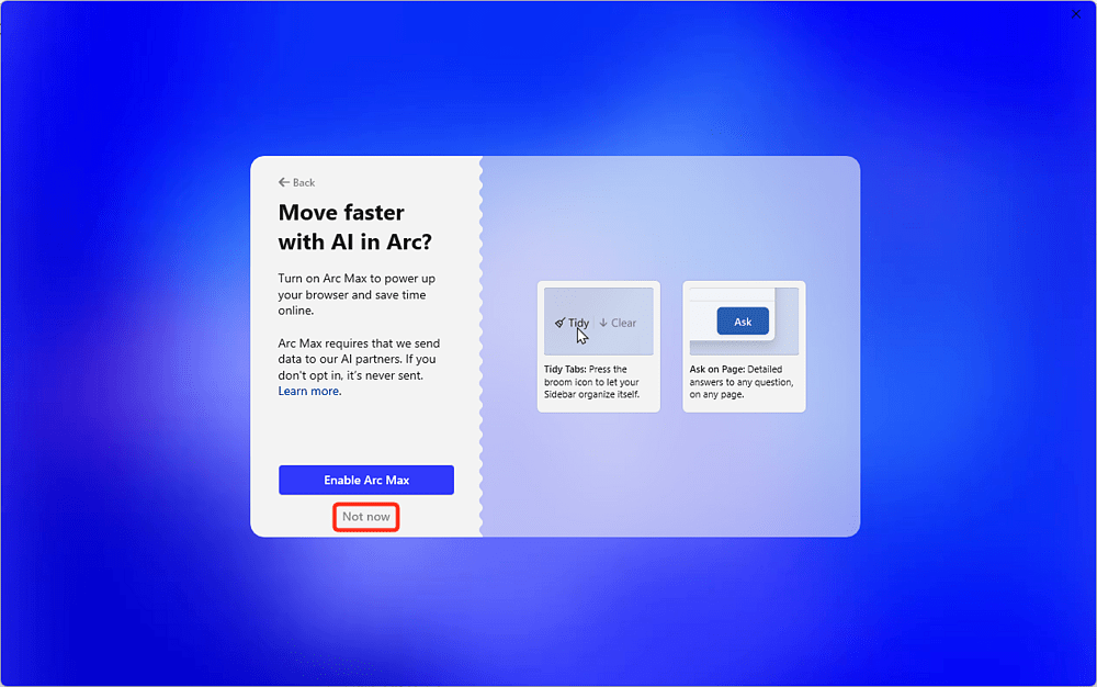 Arcインストール-ステップ４：Arc Maxの有効化