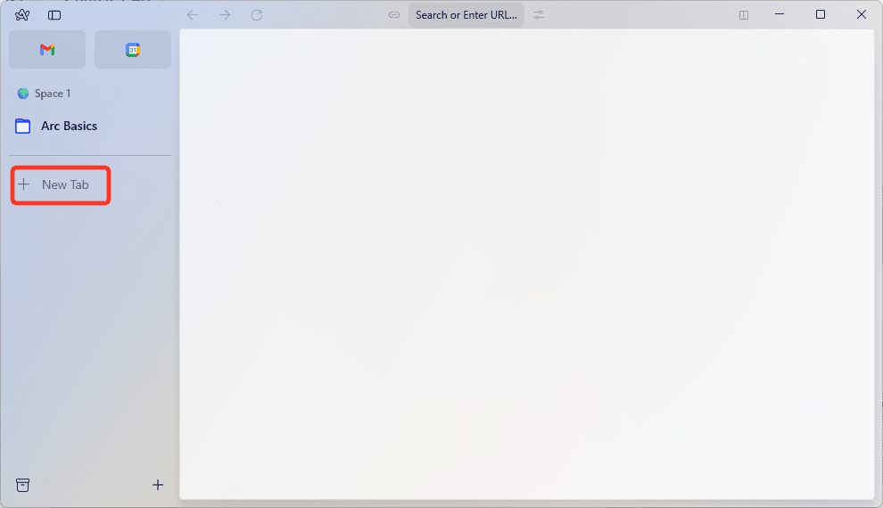 Arc-New Tabを押下