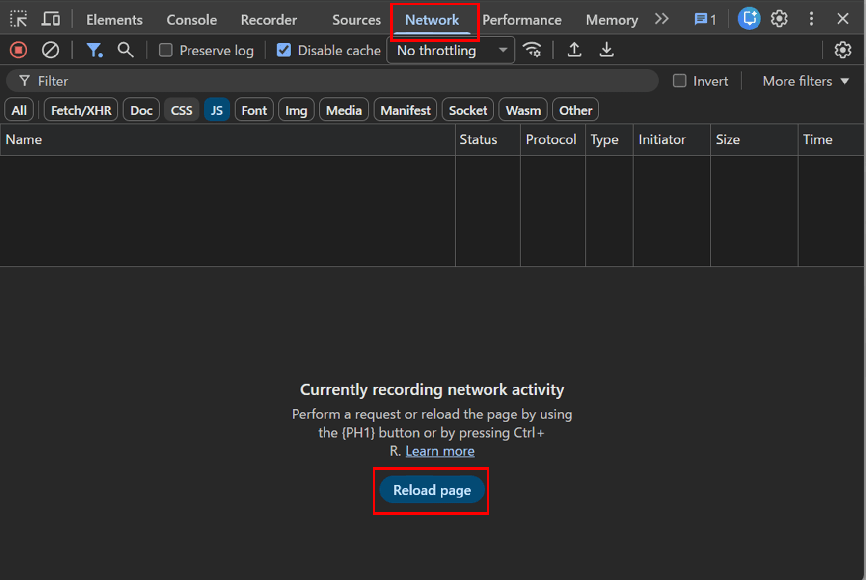 Networkタブ（Chrome）