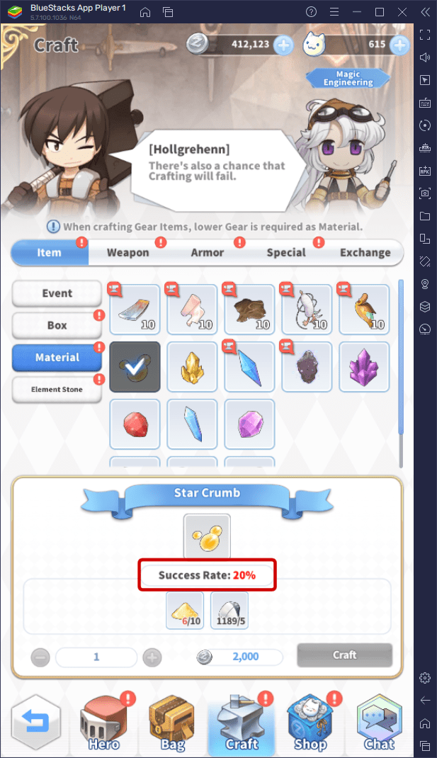 ラグナロクラビリンスNFT - 星のかけらの成功率